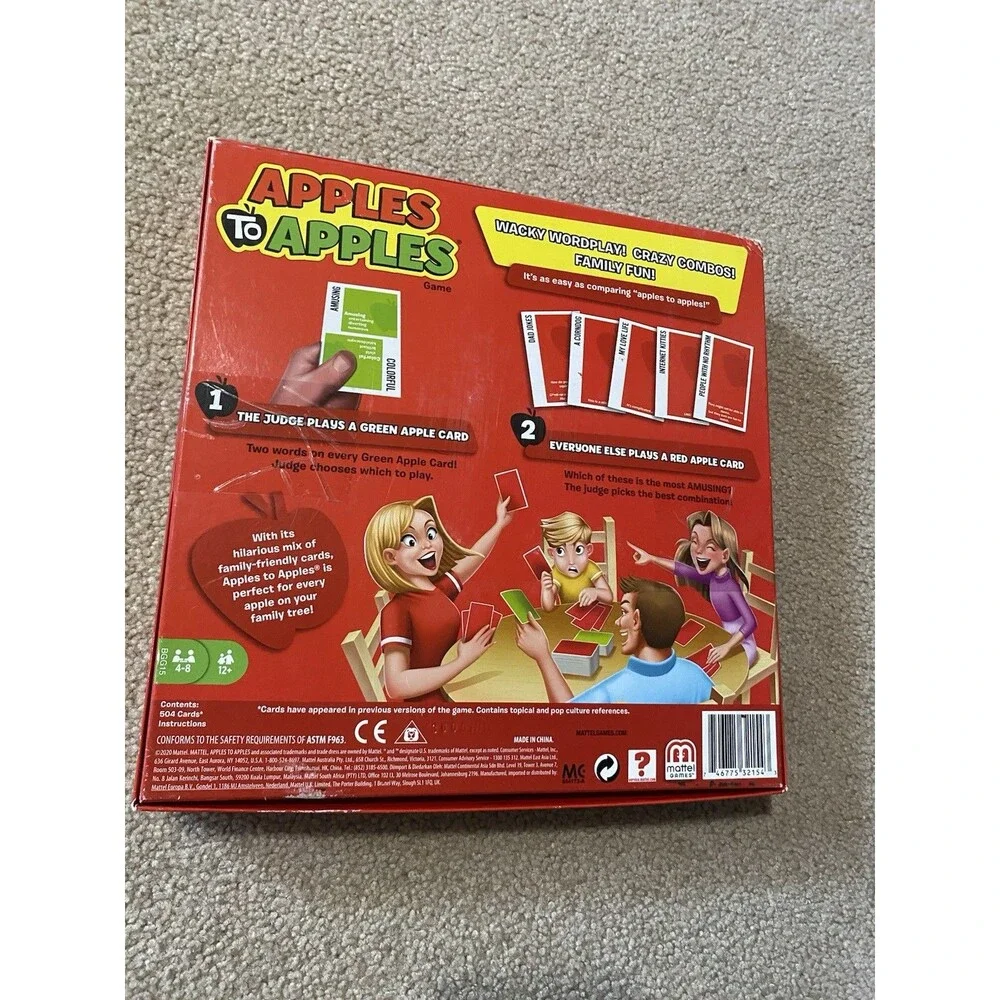 Apples to Apples Card Game 2020 Mattel Party in a Box Complete